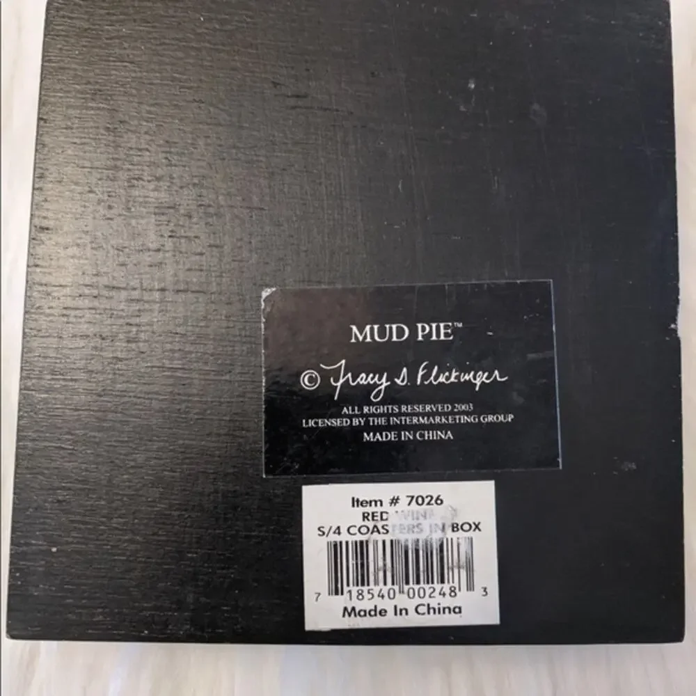 MUD PIE TRACY FLICKING W/BOX 4 COASTERS